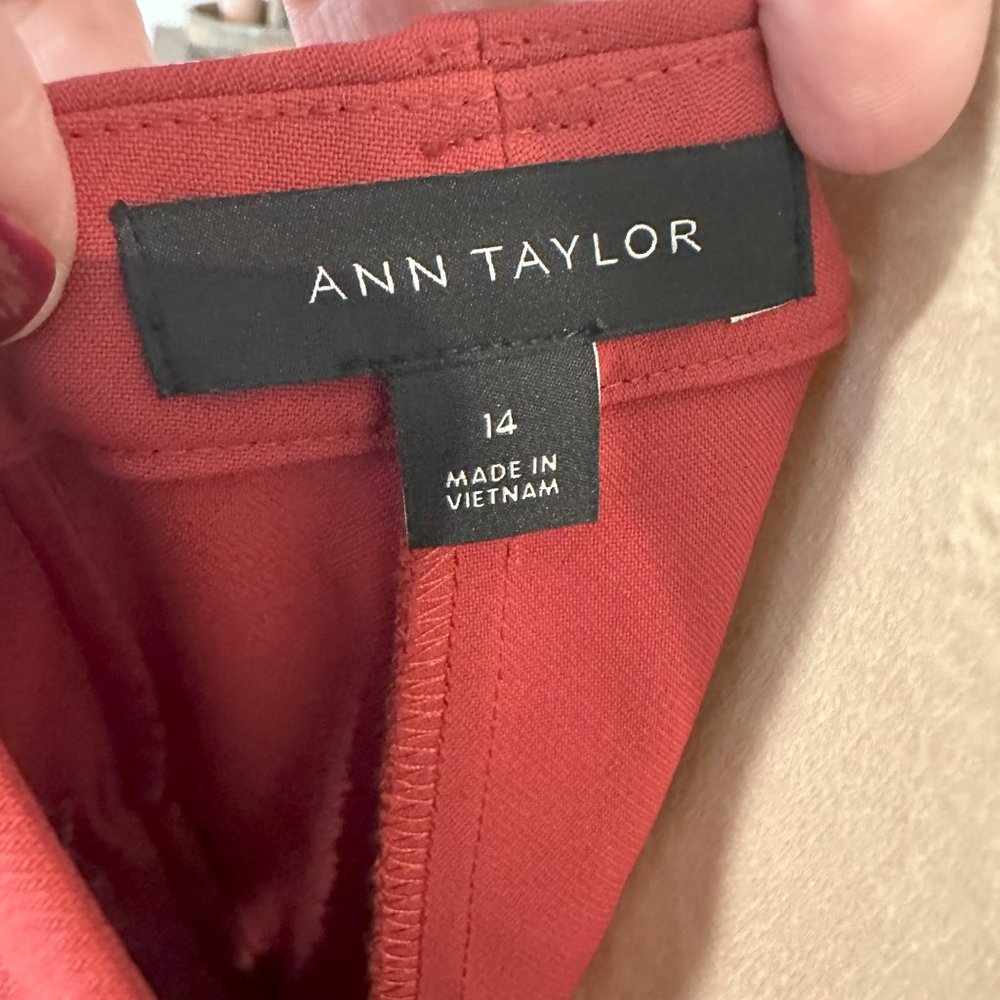 Ann Taylor Full Length Trousers - Bright Brick - Size 14 - Picture 5 of 5